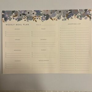 Floral Weekly Meal Planner